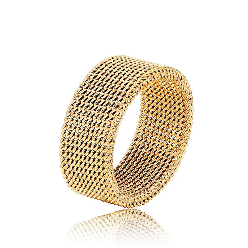Dj075 Geometric Stainless Steel Ring Modern Unisex Fashion Jewelry Gift Plain Design For Men Women