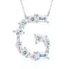 Pass Diamond Tester Letter J Multi Cut VVS Moissanite Necklace 925 Silver Platinum Plated Elegant Fine Jewelry Necklace