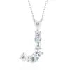 Pass Diamond Tester Letter J Multi Cut VVS Moissanite Necklace 925 Silver Platinum Plated Elegant Fine Jewelry Necklace