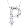 Pass Diamond Tester Letter J Multi Cut VVS Moissanite Necklace 925 Silver Platinum Plated Elegant Fine Jewelry Necklace