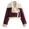 OEM Cheap Wholesale Women Fashion Winter Thick Warm Zip up Short Coat Cropped Fleece Jacket