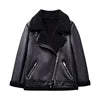 TAOP&ZA 2026 New Winter Women's PU Fur One-piece Thickened Stitching Double-sided Motorcycle Jacket 2969262