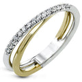 F794 Women's White Gold Diamond Ring Round Brilliant Cut Natural G Color Wedding Band 14K Two Tone Jewelry