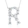 Pass Diamond Tester Letter J Multi Cut VVS Moissanite Necklace 925 Silver Platinum Plated Elegant Fine Jewelry Necklace