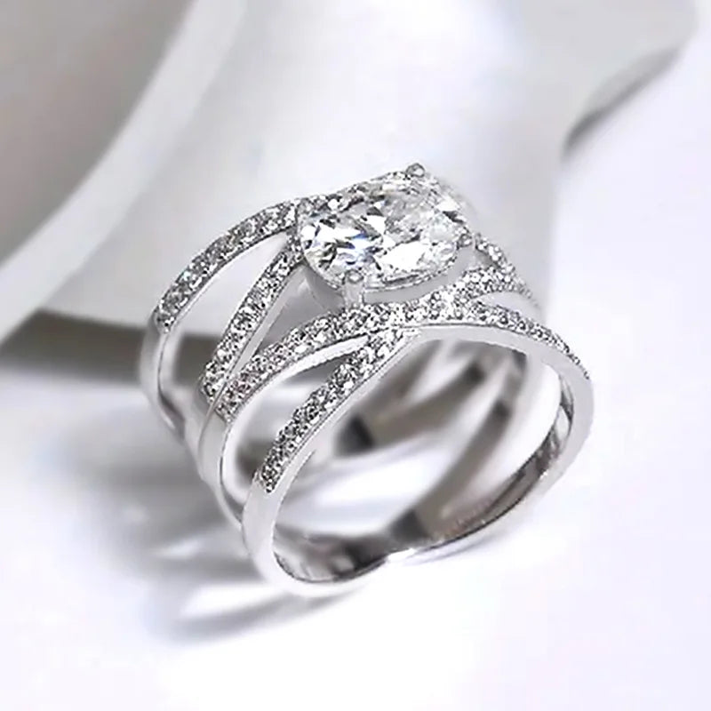 T0431 Diamond Ring Oval Cut Natural Diamond Women's Engagement Romantic Style Jewelry