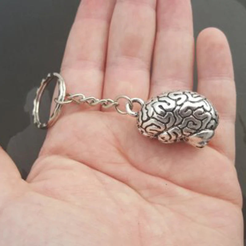 Humans Brain Keychain Anatomy 3D Charm Human Organs Body Parts Zombie Halloween Key Chains Jewelry Gifts