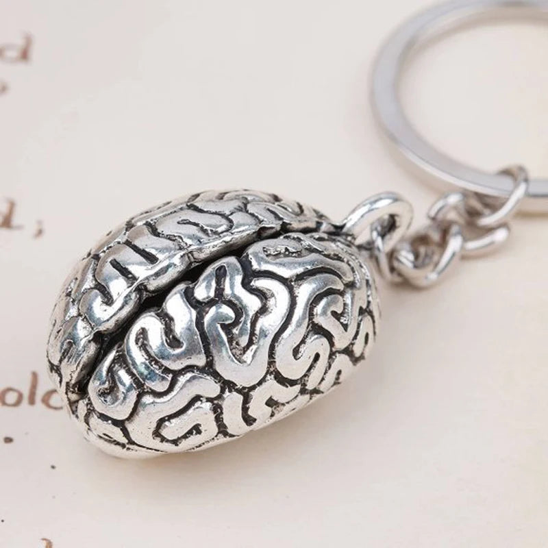 Humans Brain Keychain Anatomy 3D Charm Human Organs Body Parts Zombie Halloween Key Chains Jewelry Gifts