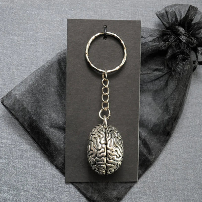 Humans Brain Keychain Anatomy 3D Charm Human Organs Body Parts Zombie Halloween Key Chains Jewelry Gifts