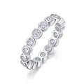 Factory Wholesale  Jewelry 925 Sterling Silver Luxury Women Fine Rings Platinum Plated Band Rings Bezel Setting Eternity Rings