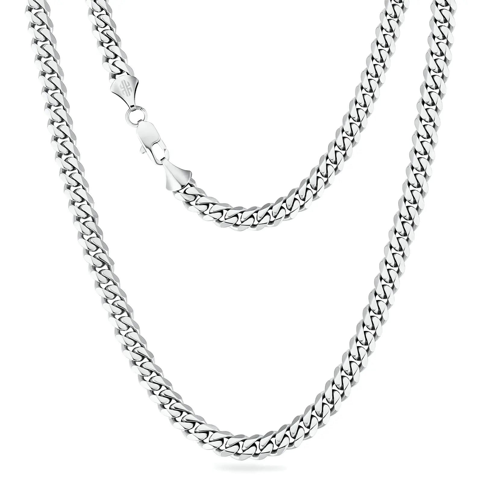USA Free Shipping Real 8mm 14k Gold Plated Miami Cuban Link Chain Women Gifts Jewelry Stainless Steel Waterproof Mens Necklace