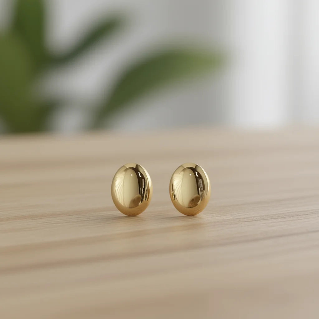E3711 White Gold Ball Stud Earrings Classic Unisex Fashion Jewelry