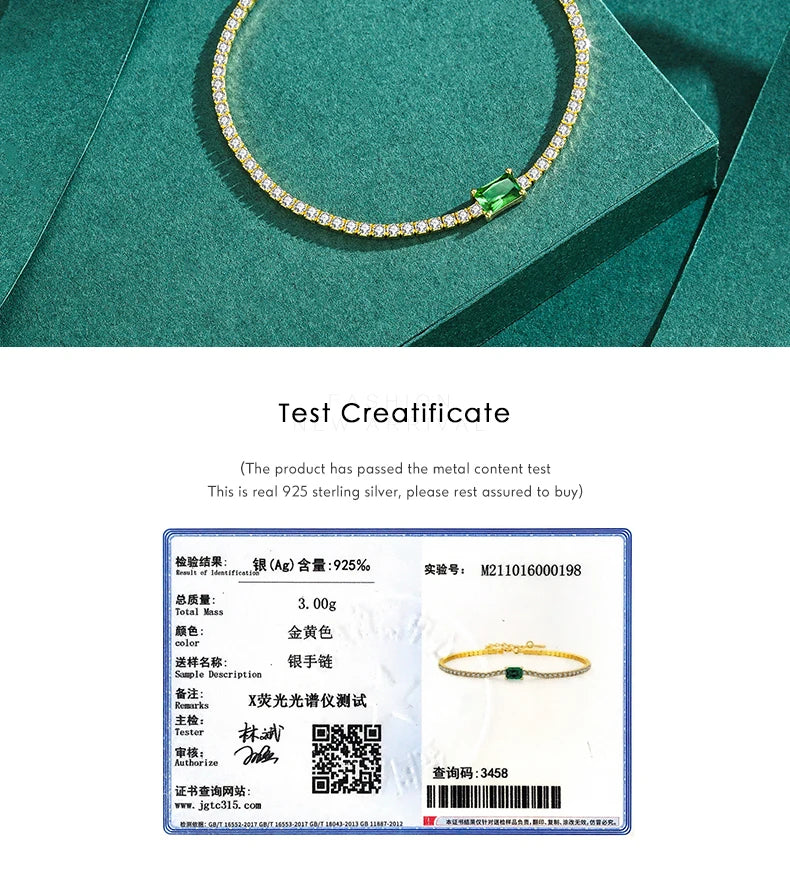 MODIAN 2021 New 925 Sterling Silver Luxury Sparkling Cubic Zirconia Bracelet For Women Gold Color Wedding Engagement Jewelry
