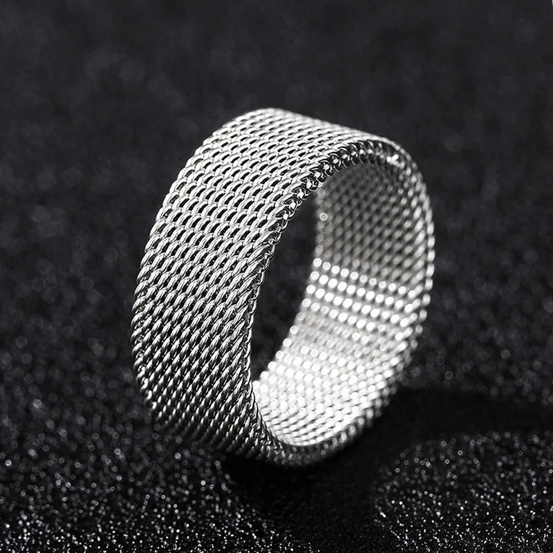 Dj075 Geometric Stainless Steel Ring Modern Unisex Fashion Jewelry Gift Plain Design For Men Women