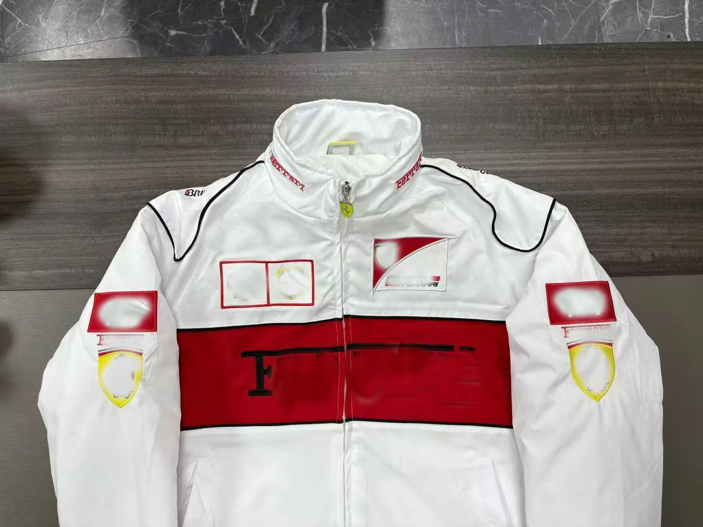 Plus Size USA European Size Thick F1 Racing Inspired Waterproof Zipper Embroidered Reversible Moto Biker Winter Riding Jacket