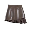 Slim Fit PU Leather Sexy Long Sleeve  Short Motorcycle  Crop Coat Autumn Outerwear Streetwear Leather Jacket