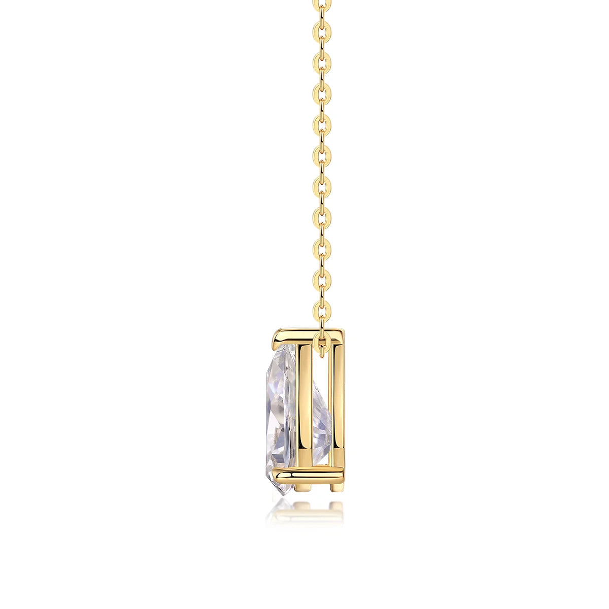 New Women's Trendy 925 Silver Overlapping Necklace Winter Water Drop Pear Moissanite Pendant Gold Plating Jewelry Necklace
