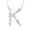 Pass Diamond Tester Letter J Multi Cut VVS Moissanite Necklace 925 Silver Platinum Plated Elegant Fine Jewelry Necklace