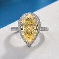 Platinum Water Drop Diamond Ring For Women Engagement Jewelry T0130