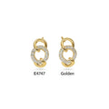 Golden Diamond Earrings E4747 Women's Minimalist Everyday Wear Round Brilliant Cut Natural G Color Gold Jewelry