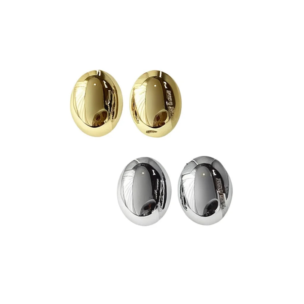 E3711 White Gold Ball Stud Earrings Classic Unisex Fashion Jewelry
