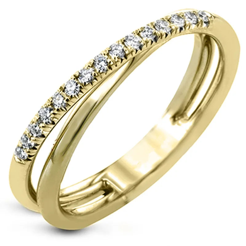 F794 Women's White Gold Diamond Ring Round Brilliant Cut Natural G Color Wedding Band 14K Two Tone Jewelry