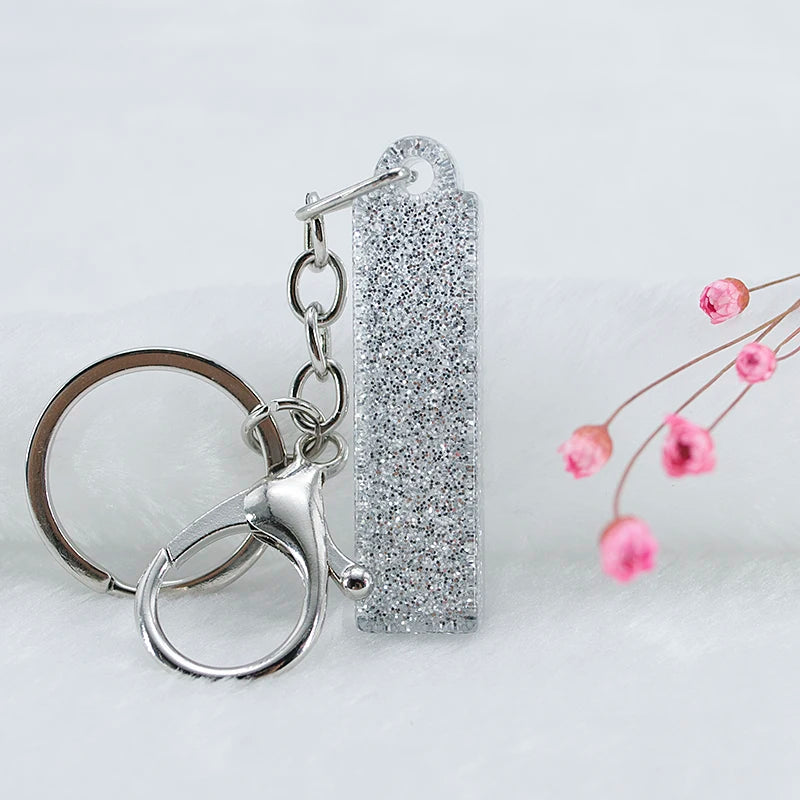 1PC Women Keychains  Handbag  Car Pendants 26 English Letter Keyring  Charms   Glitter Resin Word