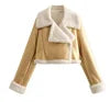 OEM Cheap Wholesale Women Fashion Winter Thick Warm Zip up Short Coat Cropped Fleece Jacket