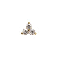 E3926 White Gold Stud Earrings Round Zircon Flower Design Claw Setting Women's Classic Fashion Jewelry