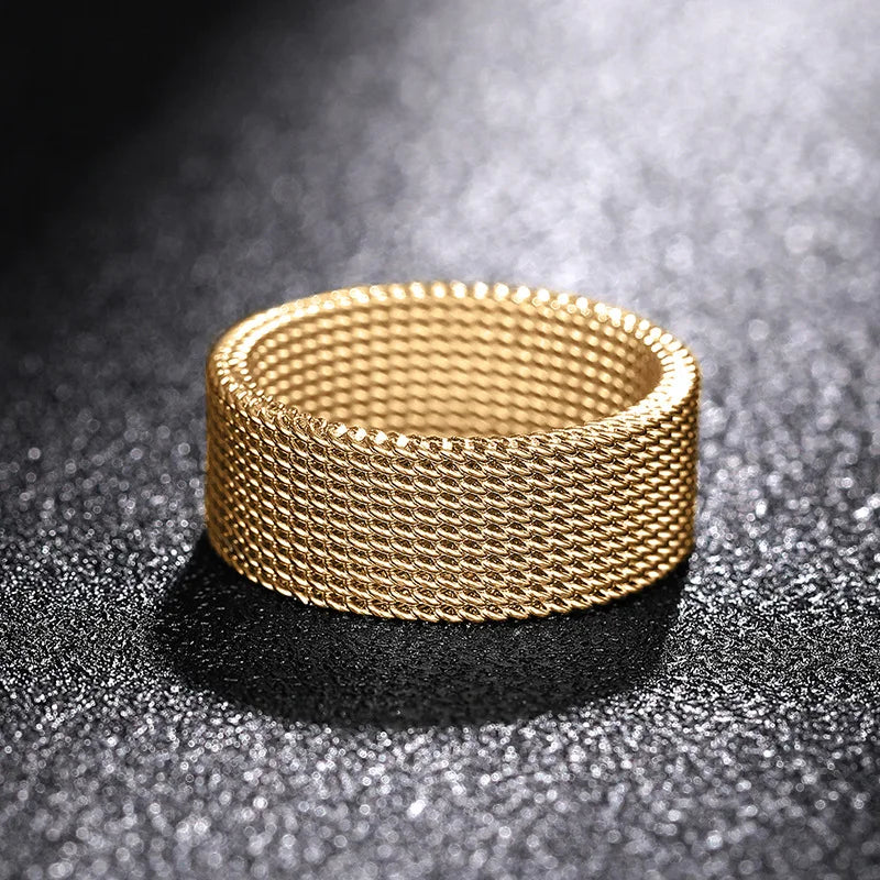 Dj075 Geometric Stainless Steel Ring Modern Unisex Fashion Jewelry Gift Plain Design For Men Women