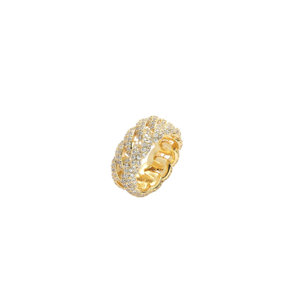 New Bling Bling Brass Cuban Ring  AAA Zricon  Micro pave with CZ Brass Hip Hop Jewelry R045