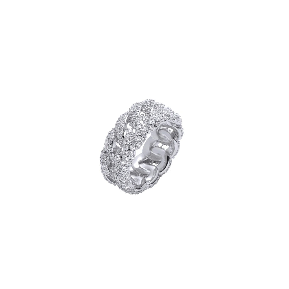 New Bling Bling Brass Cuban Ring  AAA Zricon  Micro pave with CZ Brass Hip Hop Jewelry R045