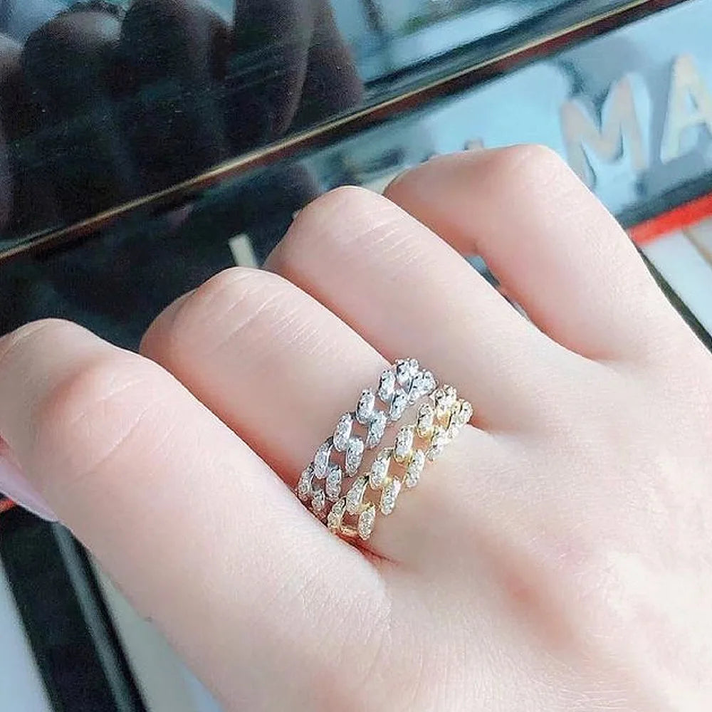 F1555 Luxury White Gold Diamond Rings Round Brilliant Cut Natural G Color Women's Engagement Jewelry