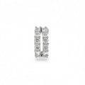 White Gold Hoop Earrings Round Zircon Claw Setting Classic Women's Party Jewelry