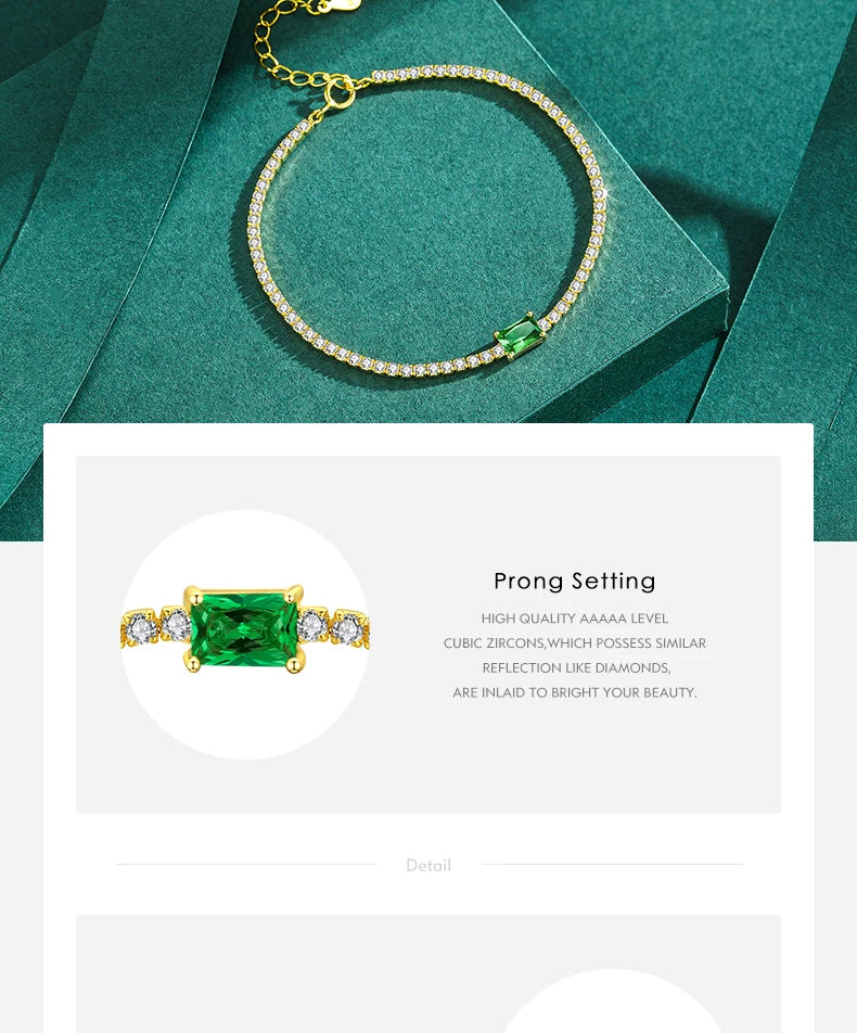MODIAN 2021 New 925 Sterling Silver Luxury Sparkling Cubic Zirconia Bracelet For Women Gold Color Wedding Engagement Jewelry