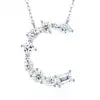 Pass Diamond Tester Letter J Multi Cut VVS Moissanite Necklace 925 Silver Platinum Plated Elegant Fine Jewelry Necklace