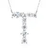 Pass Diamond Tester Letter J Multi Cut VVS Moissanite Necklace 925 Silver Platinum Plated Elegant Fine Jewelry Necklace