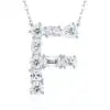 Pass Diamond Tester Letter J Multi Cut VVS Moissanite Necklace 925 Silver Platinum Plated Elegant Fine Jewelry Necklace