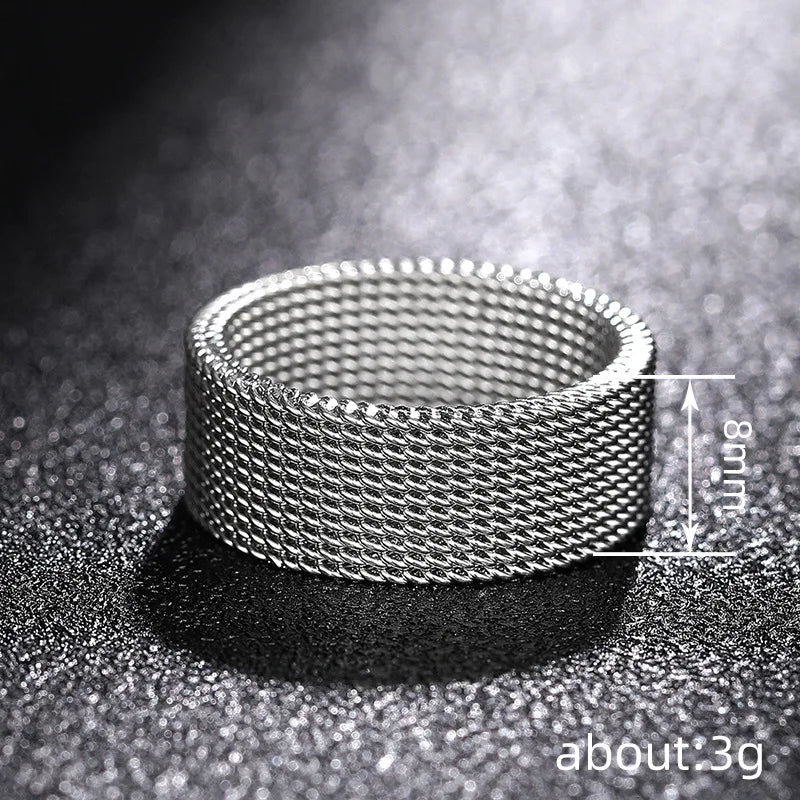 Dj075 Geometric Stainless Steel Ring Modern Unisex Fashion Jewelry Gift Plain Design For Men Women