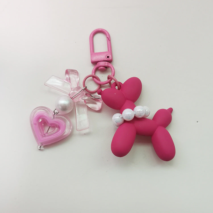 Little Red Book Ins Frosted Hand-felt Paint Blast Dog Finished Pendant Keychain Love Earphone Case Packaging Accessories