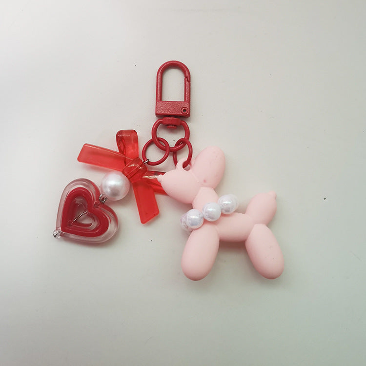 Little Red Book Ins Frosted Hand-felt Paint Blast Dog Finished Pendant Keychain Love Earphone Case Packaging Accessories