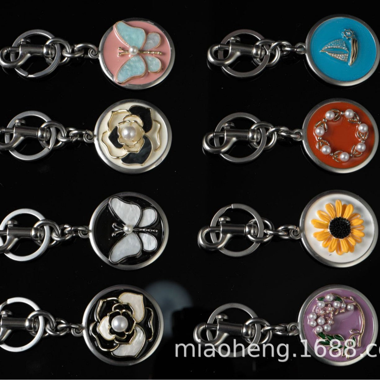 Factory direct Amazon jewelry package pendant cherry key buckle air car cherries crystal powder resin key chain