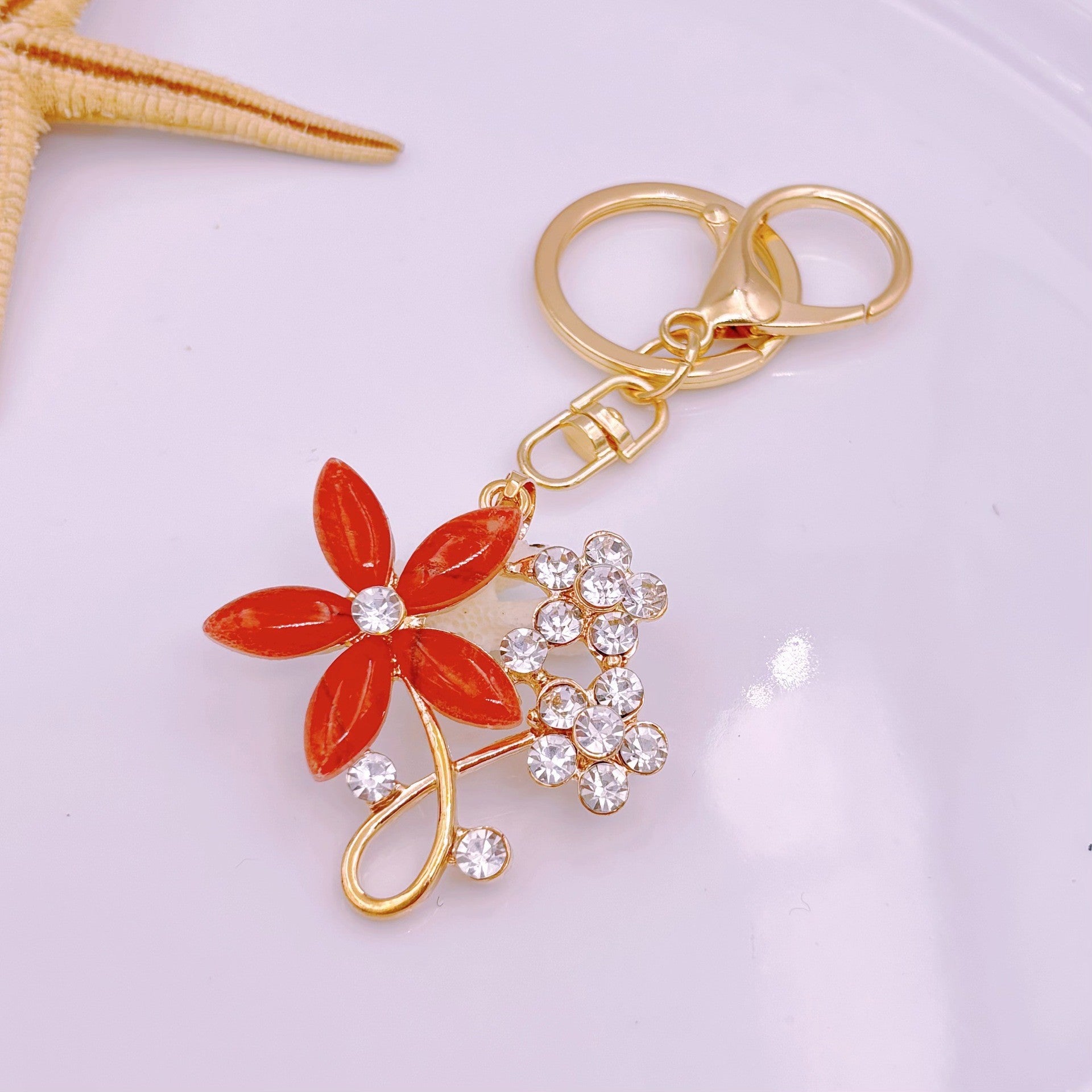 [Clearance specials] Cross-border European and American alloy diamond-encrusted cute animal keychain car pendant bag pendant