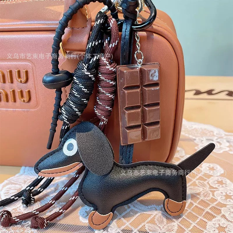 Cross-border Miu Bag Pendant Dachshund Doll Pendant School Bag Car Pendant Advanced Sense Keychain Gift
