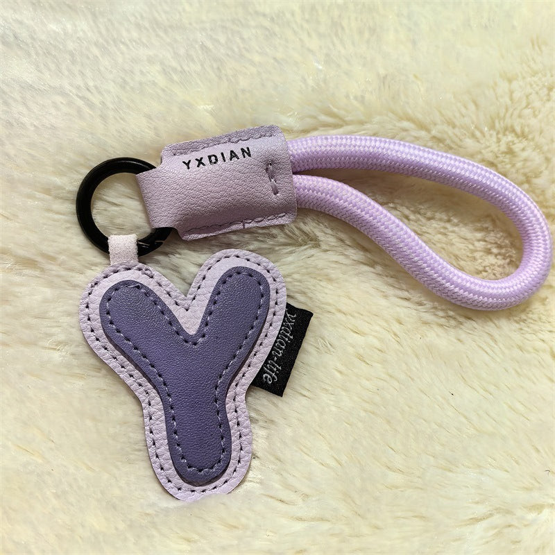 English Letter Cross-border Good Luck Keychain Pendant Anti-lost Couple Creative Personality Men's and Women's Wedding Gift Ins