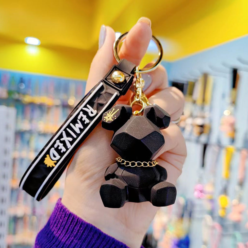 Resin Geometric Faceted Rabbit Keychain Cute Trendy Fashion Car Keychain Bag Pendant Wholesale