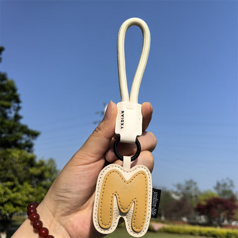 English Letter Cross-border Good Luck Keychain Pendant Anti-lost Couple Creative Personality Men's and Women's Wedding Gift Ins