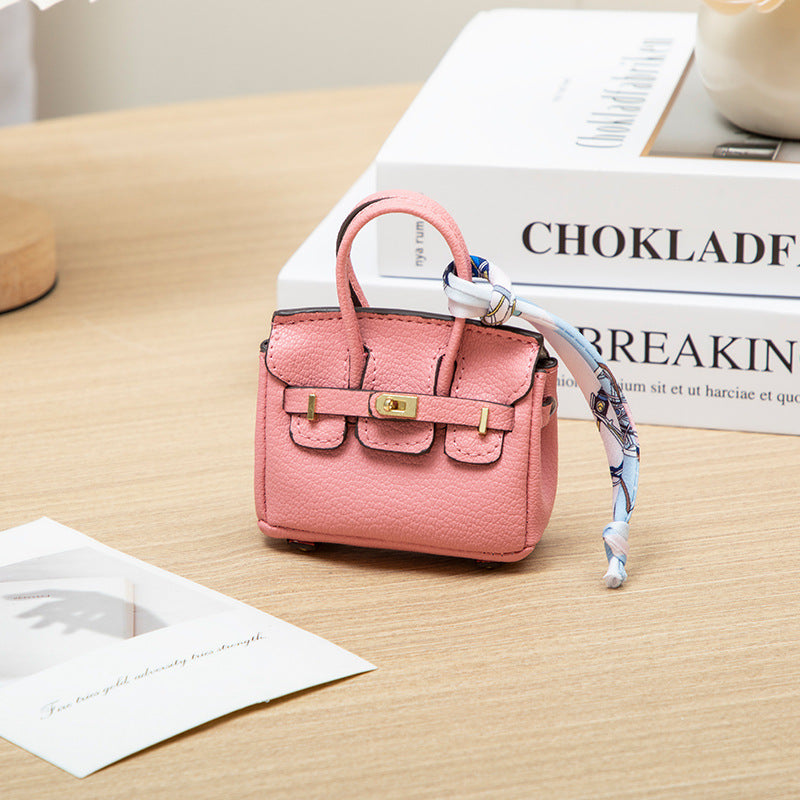 H Brand Bag Small Pendant Mini Platinum Bag Bucket Bag Cute Creative Car Keychain Accessory Earphone Lipstick Bag
