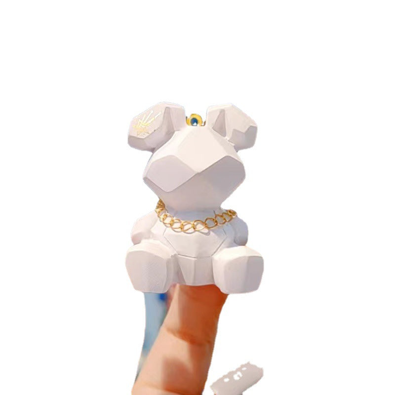 Resin Geometric Faceted Rabbit Keychain Cute Trendy Fashion Car Keychain Bag Pendant Wholesale