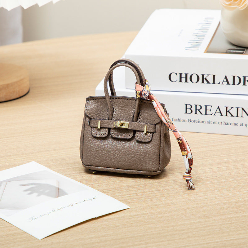 H Brand Bag Small Pendant Mini Platinum Bag Bucket Bag Cute Creative Car Keychain Accessory Earphone Lipstick Bag