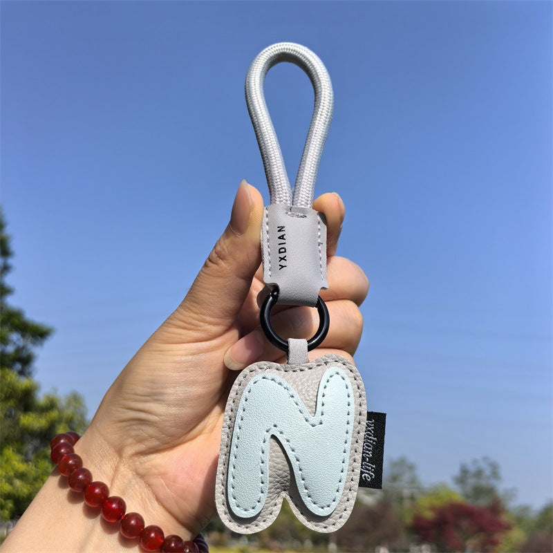 English Letter Cross-border Good Luck Keychain Pendant Anti-lost Couple Creative Personality Men's and Women's Wedding Gift Ins